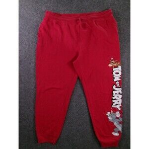 Tom And Jerry Pants Womens XXXL Red Jogger Sweatpants Lounge Athleasure